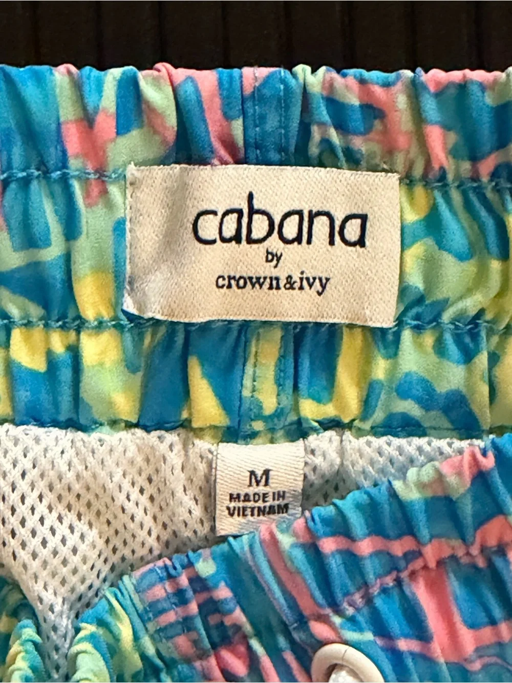 crown & ivy Blue, Yellow & Pink Geometric Swim Trunks